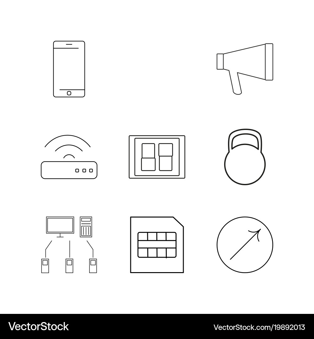 Devices linear icon set simple outline icons vector image