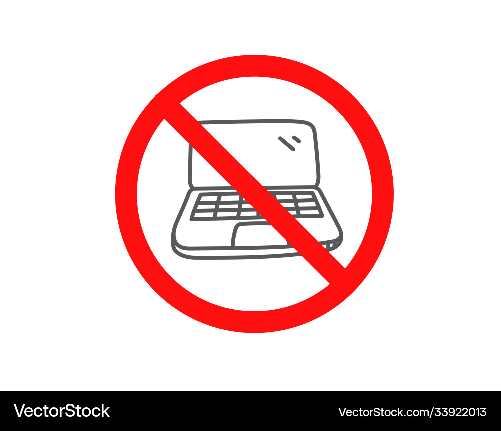 Do not use computers sign isolated on white vector image