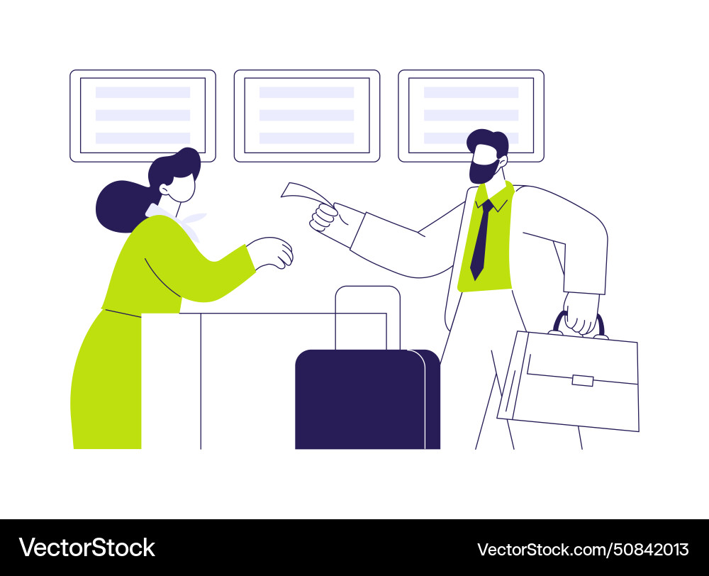 Flight check-in abstract concept Vector Image