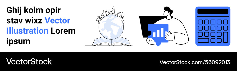 Global knowledge data analysis and calculation Vector Image