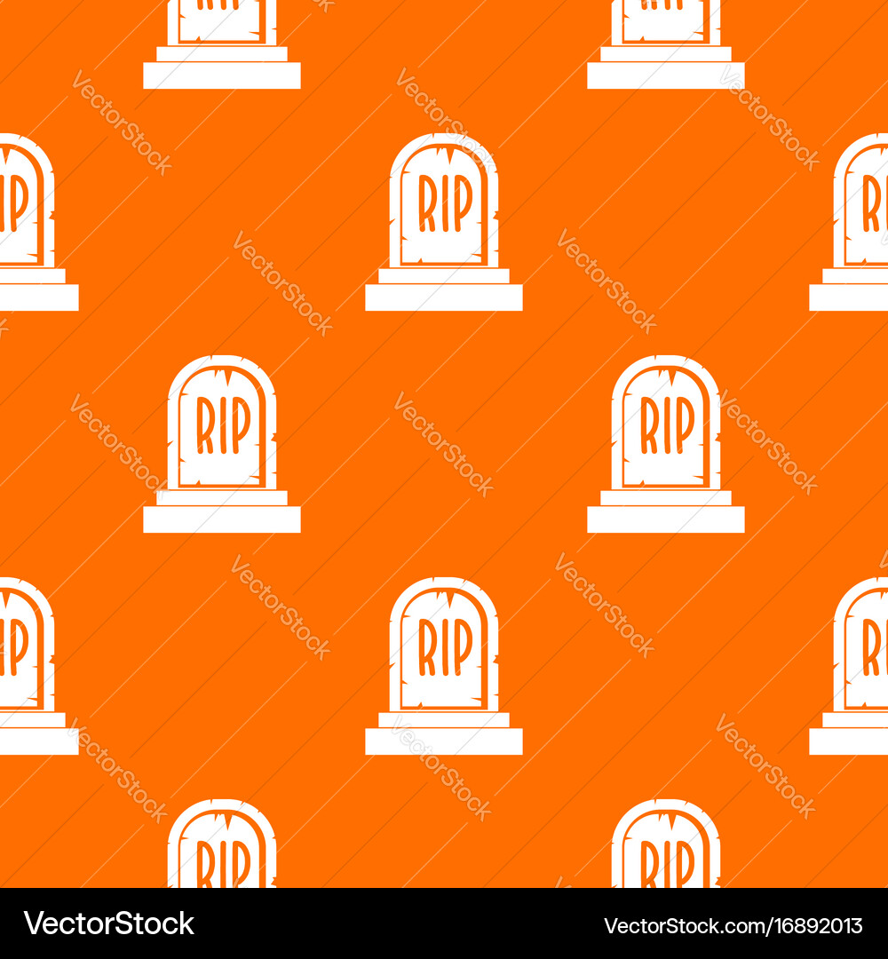 Gravestone with rip text pattern seamless Vector Image
