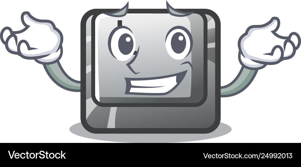 Grinning button l in mascot shape vector image