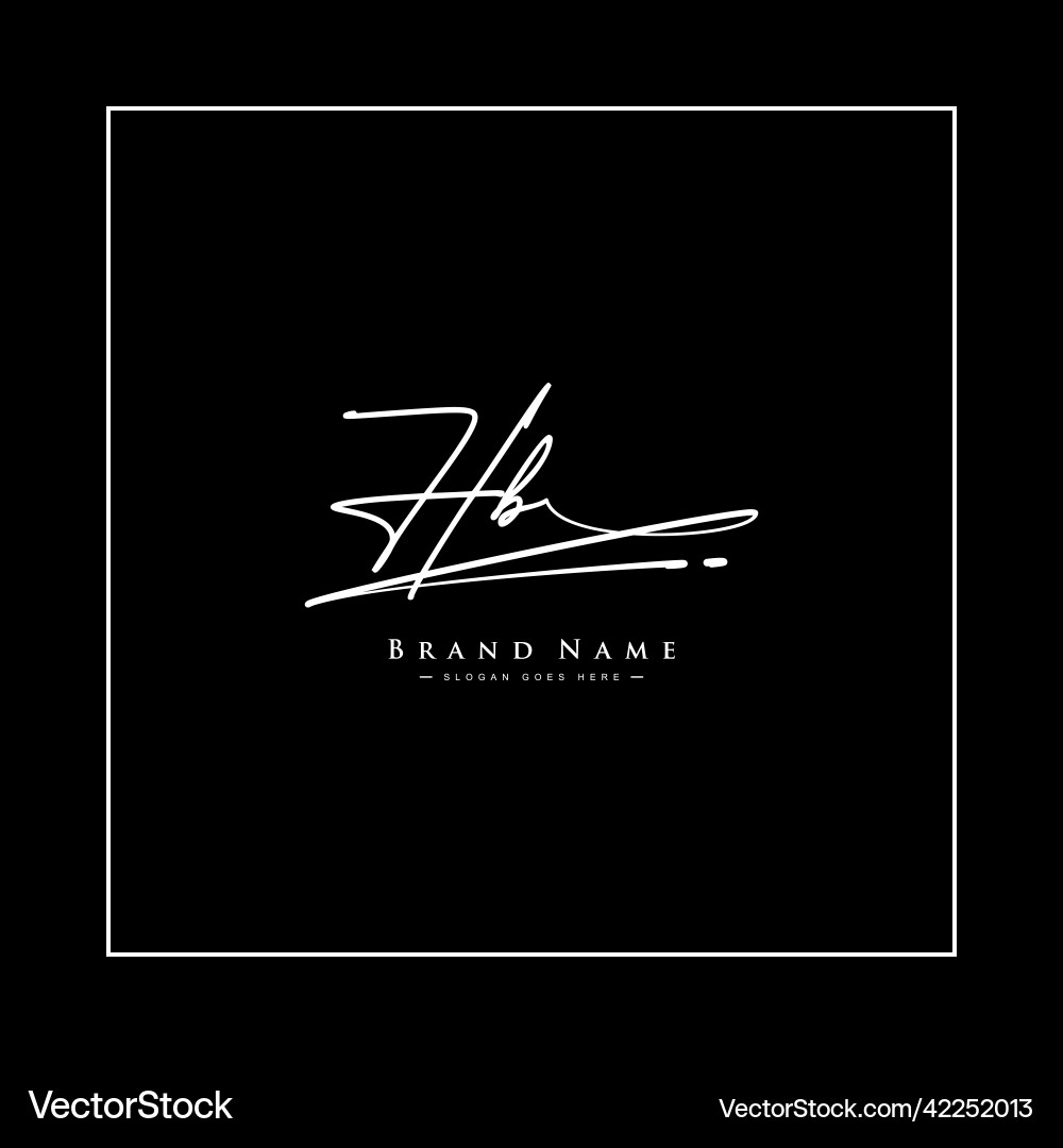 HB Initial Signature Logo - Modern Script vector image