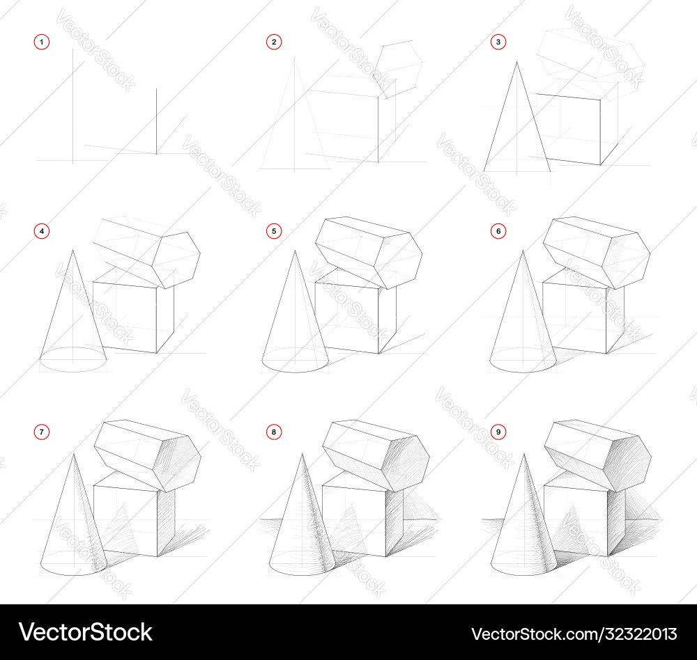 How to draw step-wise sketch still life How to draw step-wise sketch still life vector image