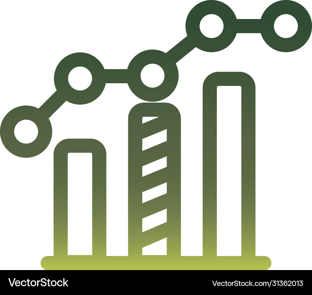 Infographic bar chart gradient style icon vector image