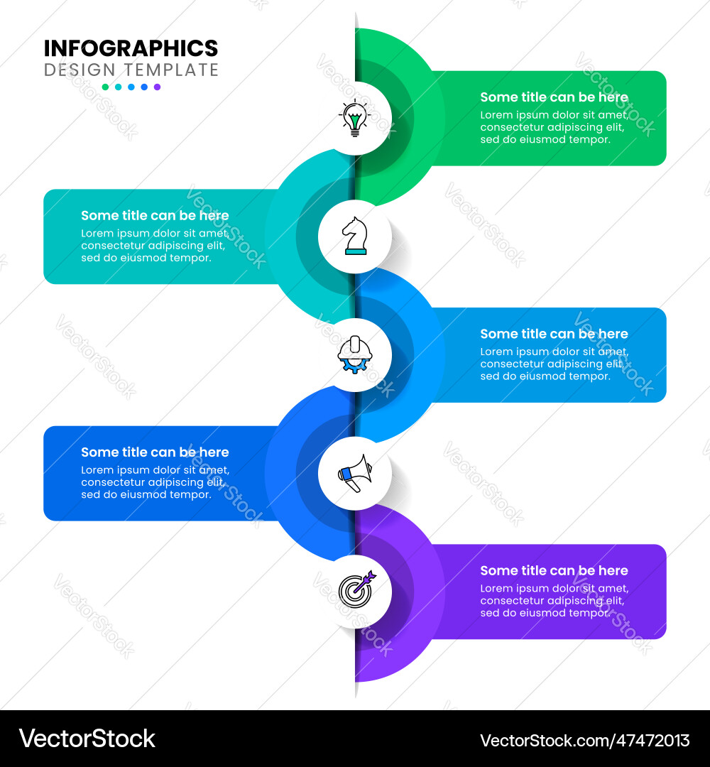 Infographic template line with circles and 5 steps Vector Image