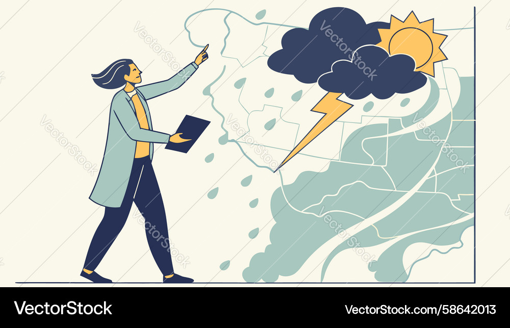Meteorologist Monitoring Weather Patterns Vector Image