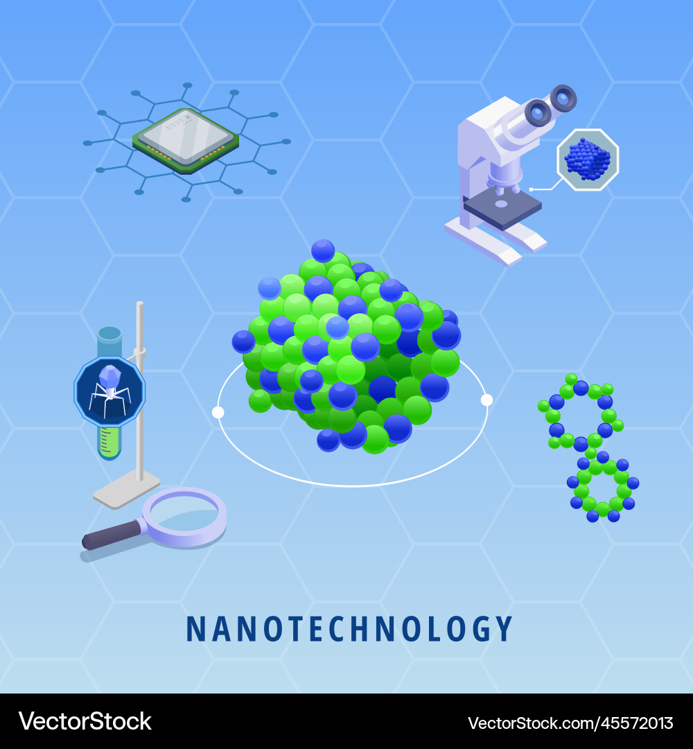 Nanotechnology isometric Royalty Free Vector Image