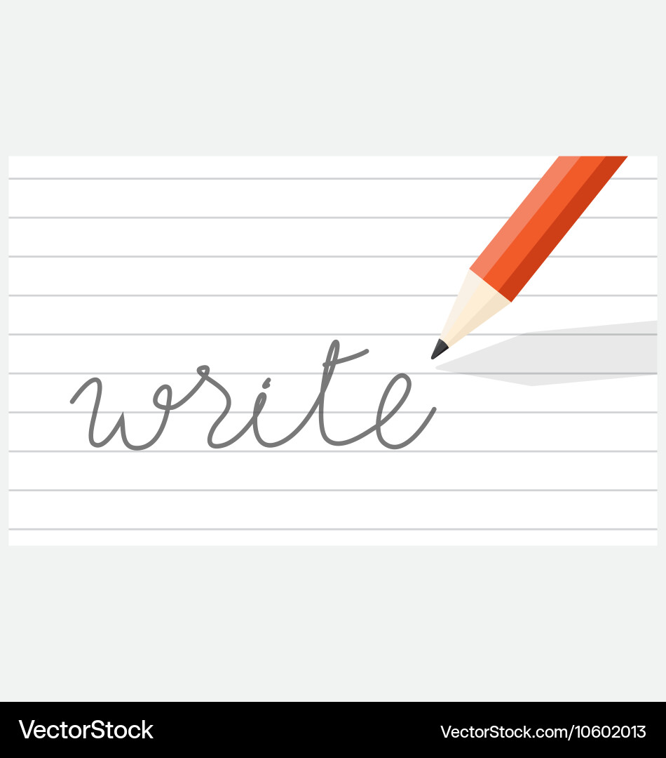 Pencil write on line paper Vector Image
