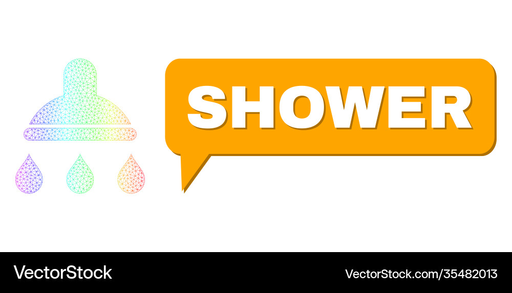 Rainbow net gradient shower icon and chat Rainbow net gradient shower icon and chat vector image