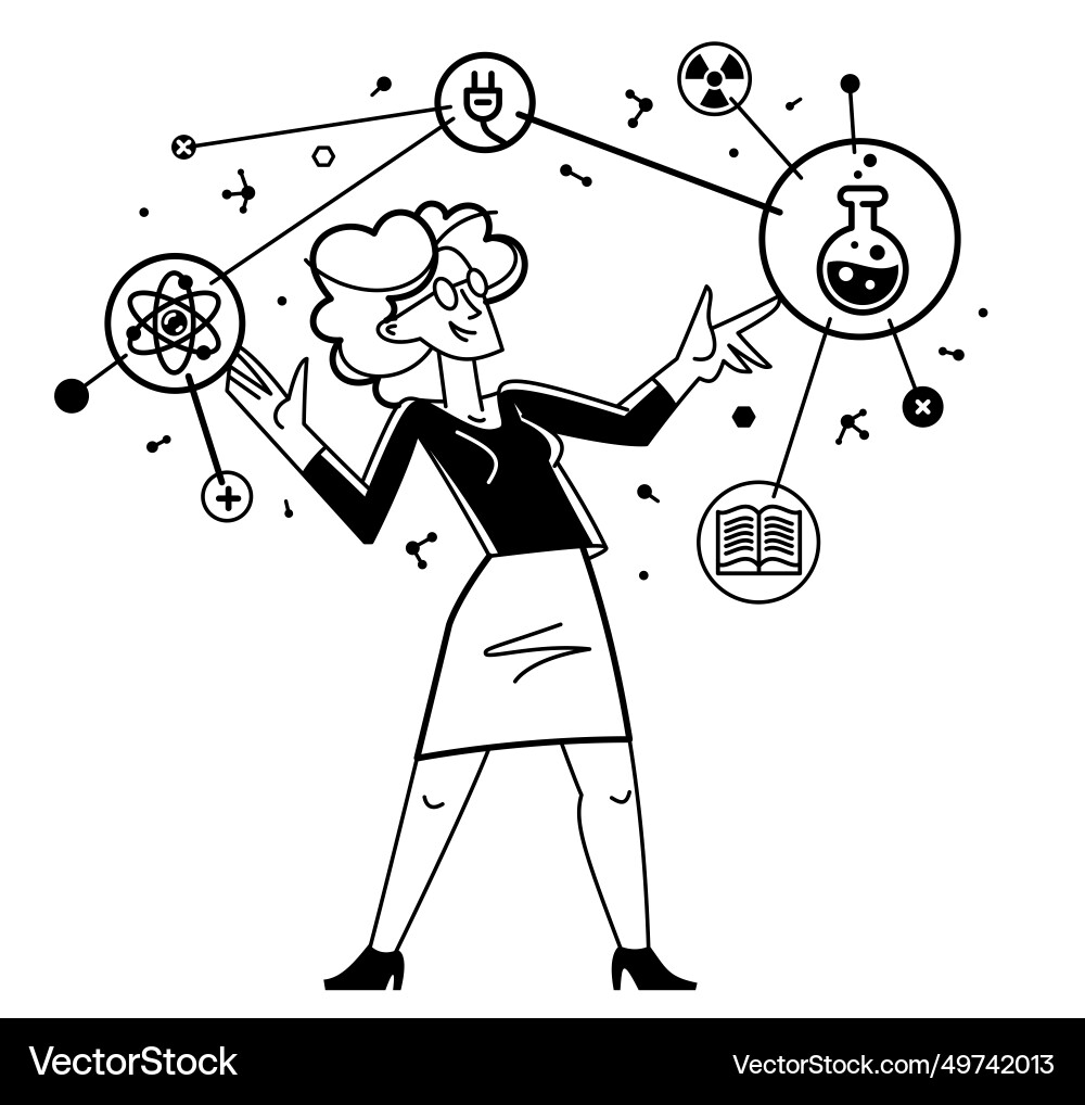 Scientist discovering science theory and making Scientist discovering science theory and making vector image