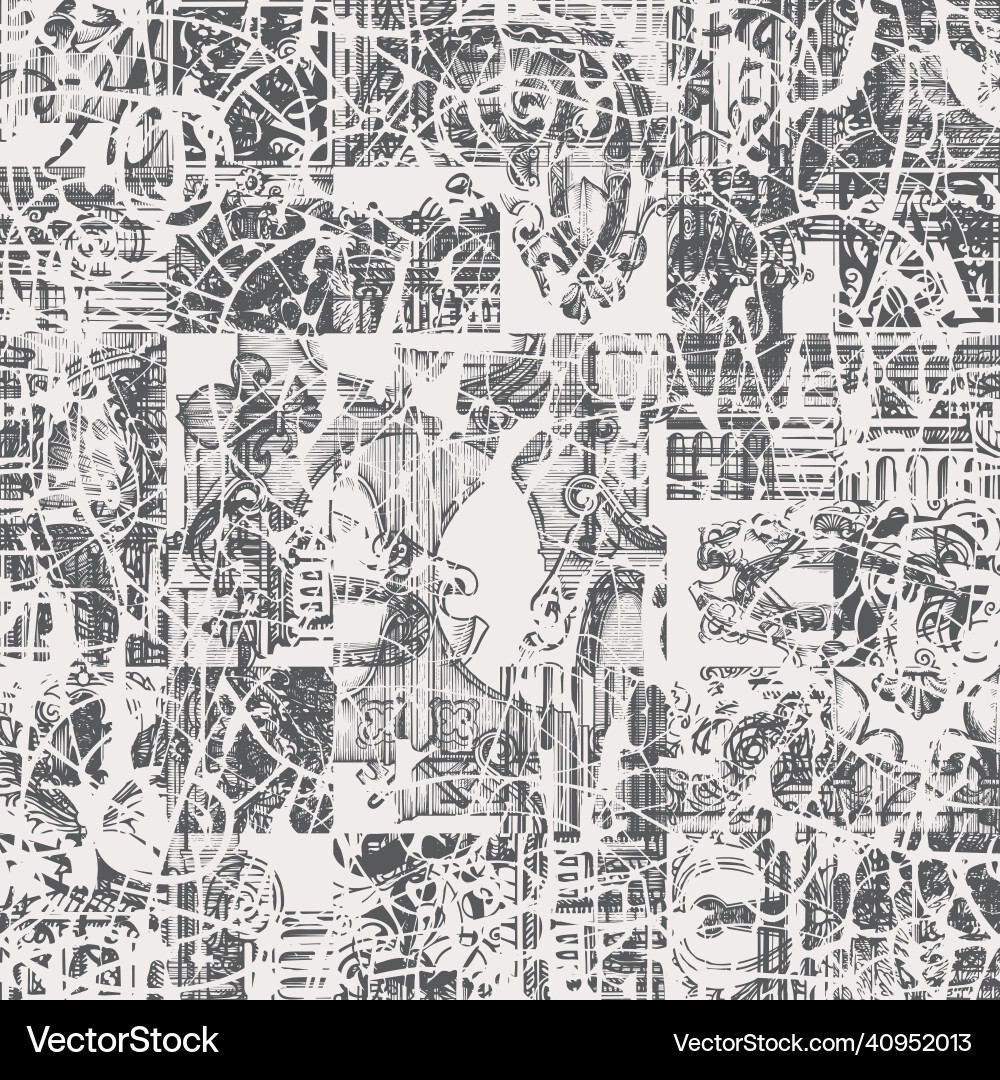 Seamless pattern on the theme of old architecture Seamless pattern on the theme of old architecture vector image