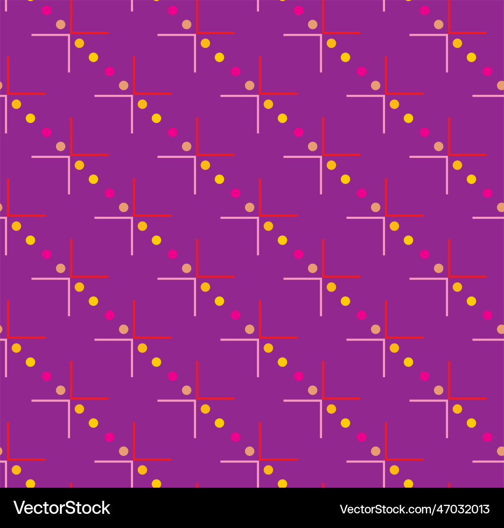 Seamless repeating pattern of crosses and dots vector image