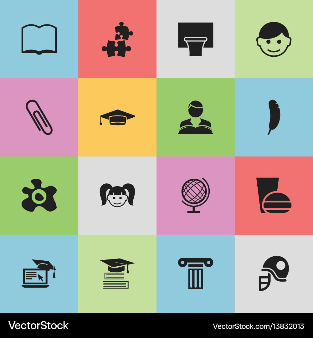 Set of 16 editable science icons includes symbols Set of 16 editable science icons includes symbols vector image