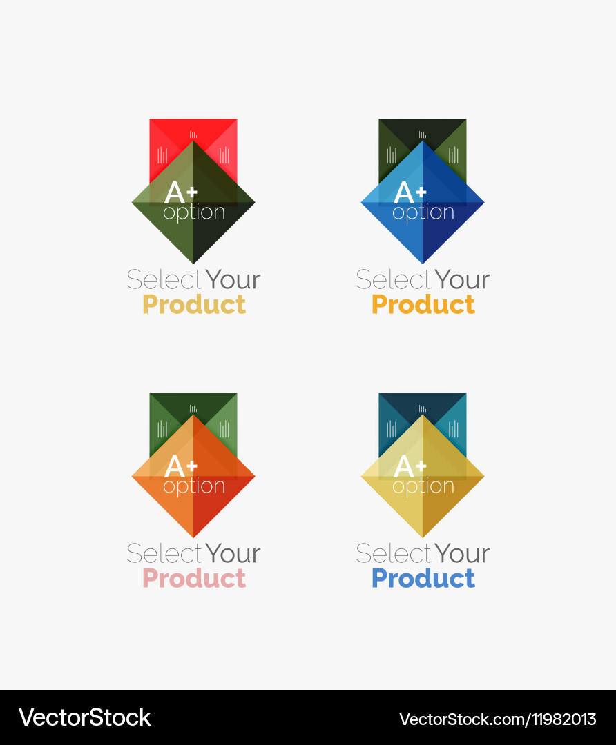 Set of abstract square interface menu navigation Vector Image