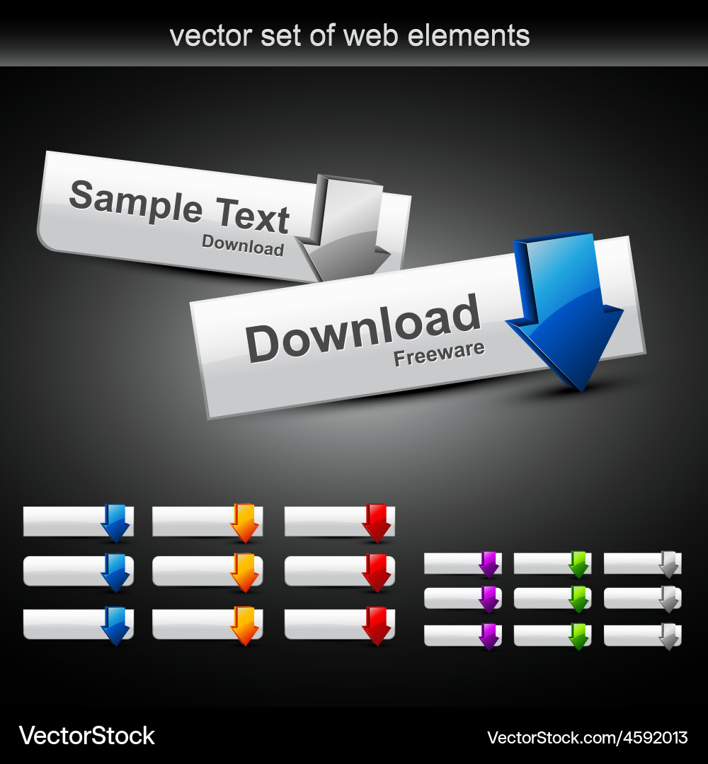 Set of web buttons vector image
