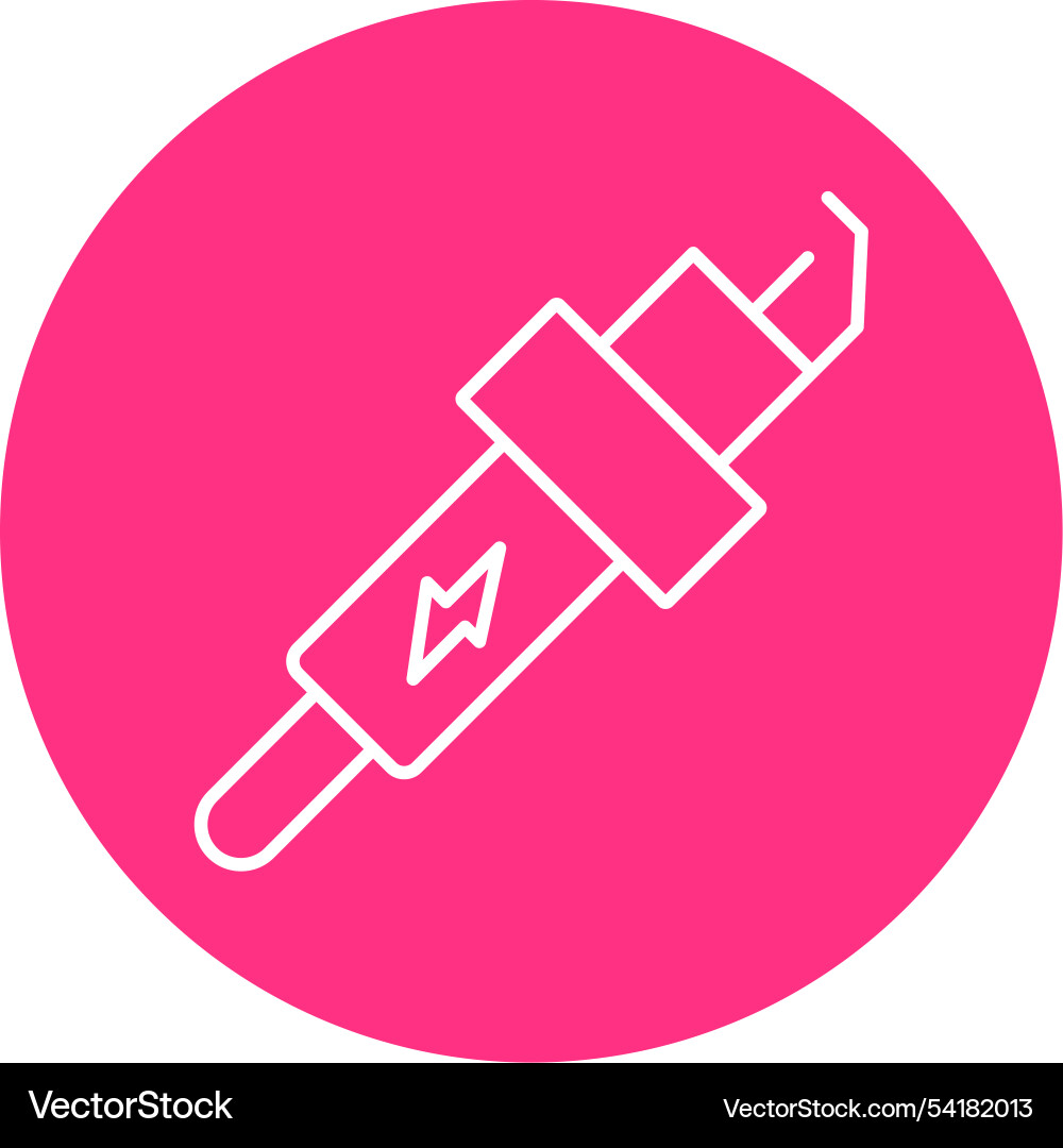 Spark plug line circle icon Vector Image