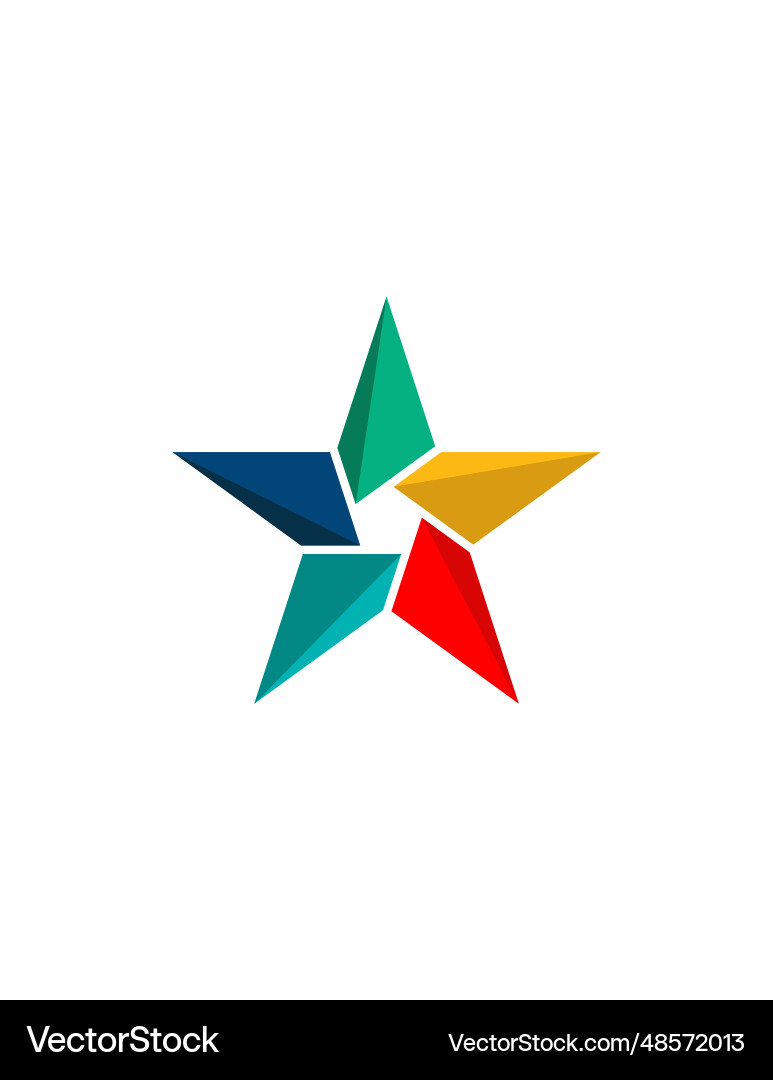 Star inside colorful rotating geometric shapes log Vector Image