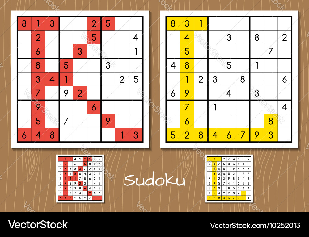Sudoku set with answers k l letters Vector Image