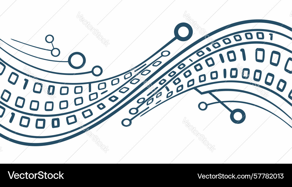Swirling digital data patterns representing Vector Image