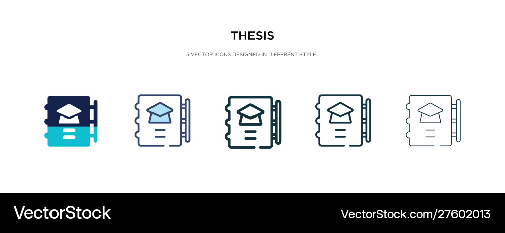 Thesis icon in different style two colored Thesis icon in different style two colored vector image