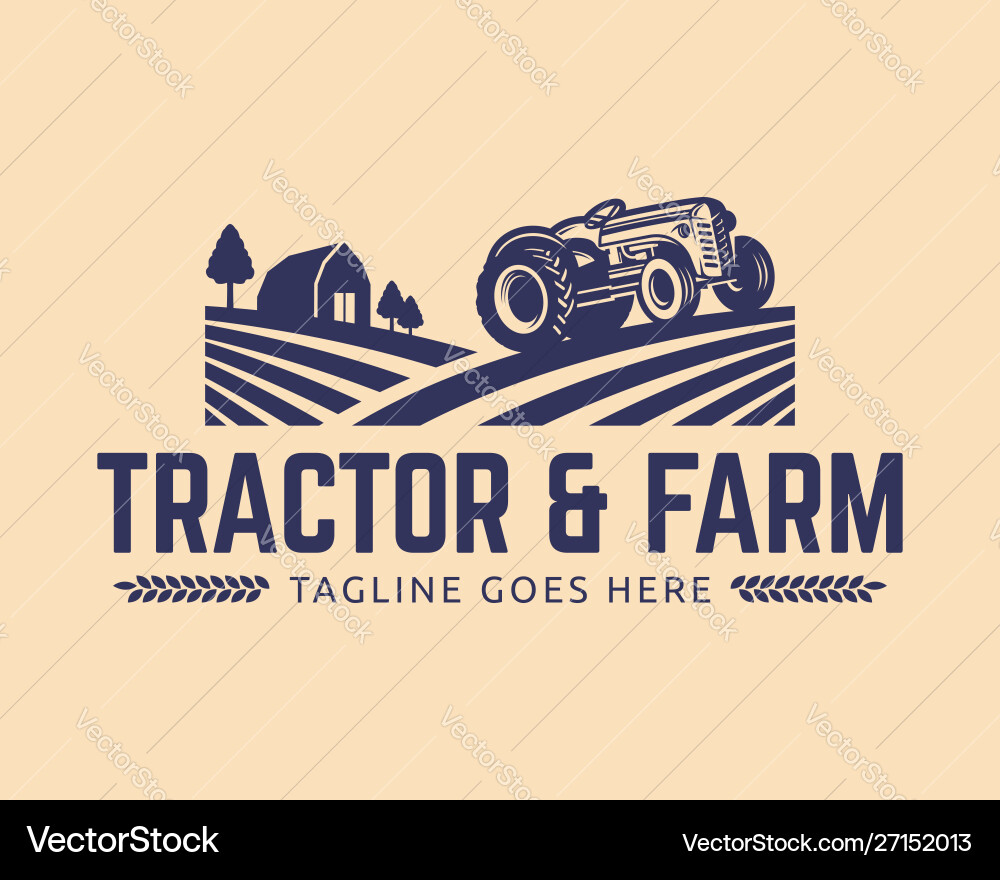 Tractor logo template farm Royalty Free Vector Image