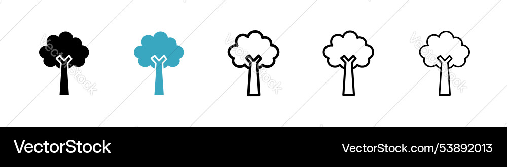 Tree icon set Vector Image