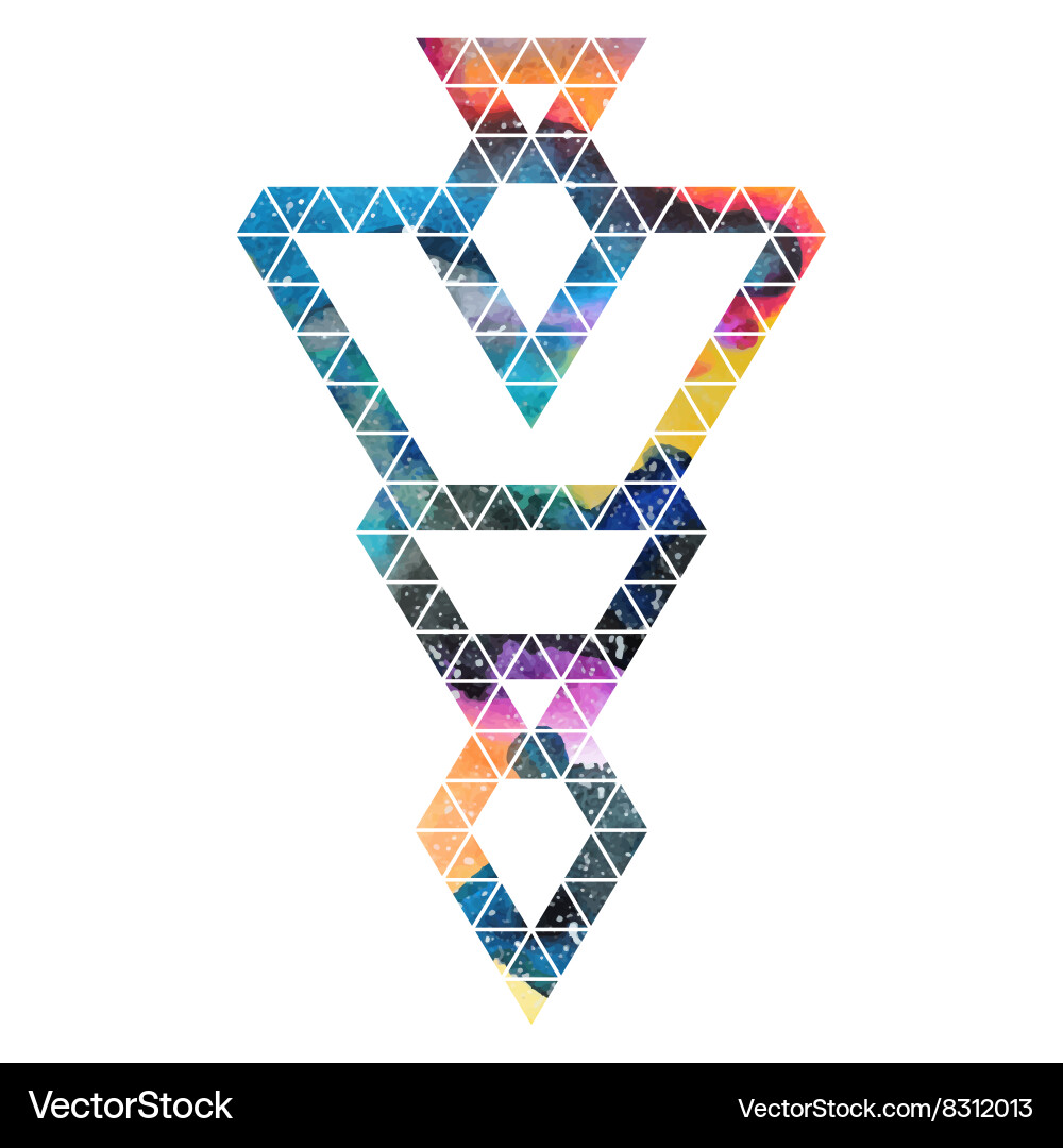 Triangular space design abstract watercolor vector image