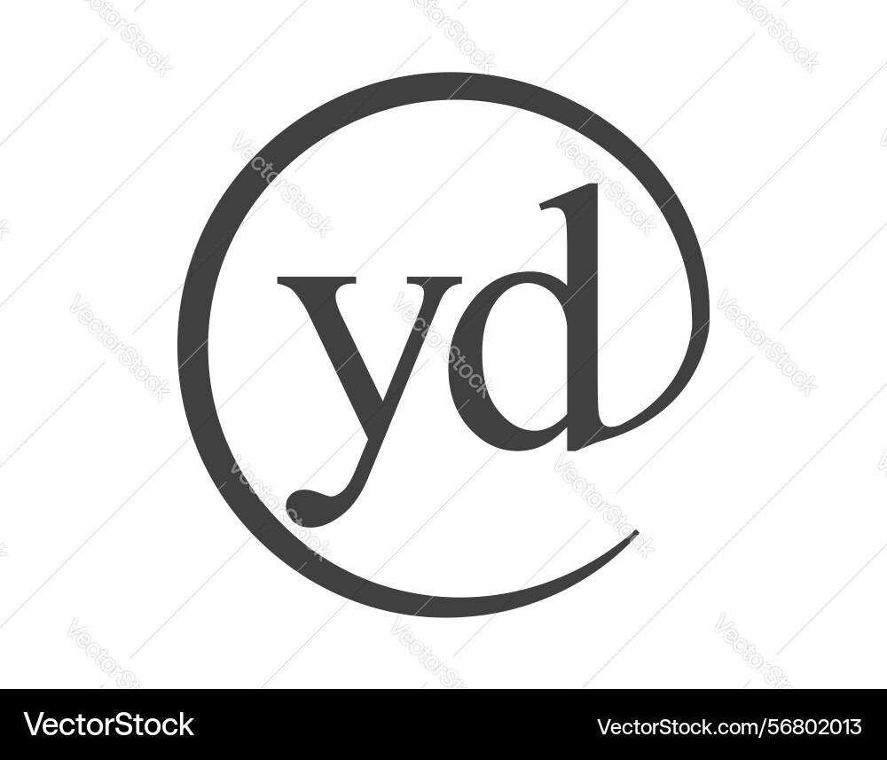 Yd logo from two letter with circle shape email Vector Image