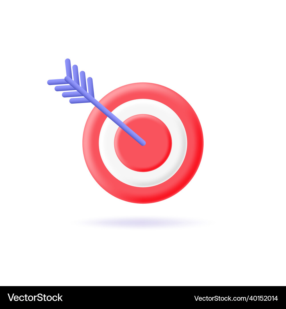 Arrow target icon isolated on white background Arrow target icon isolated on white background vector image