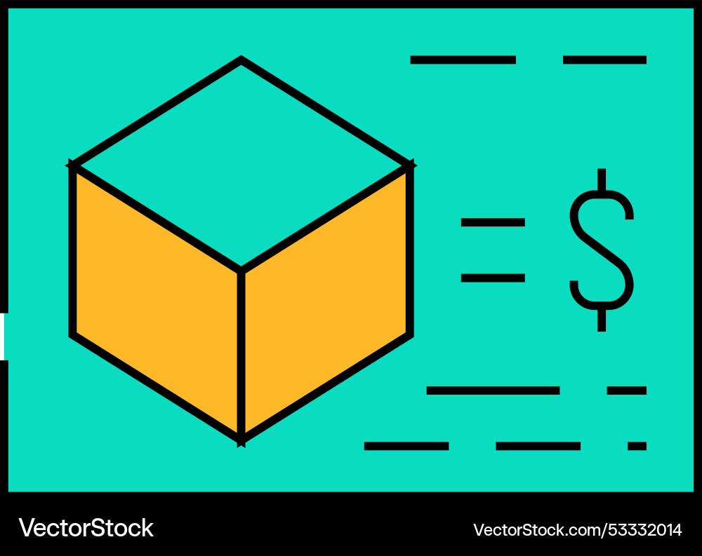 Calculating cost of production icon color Vector Image