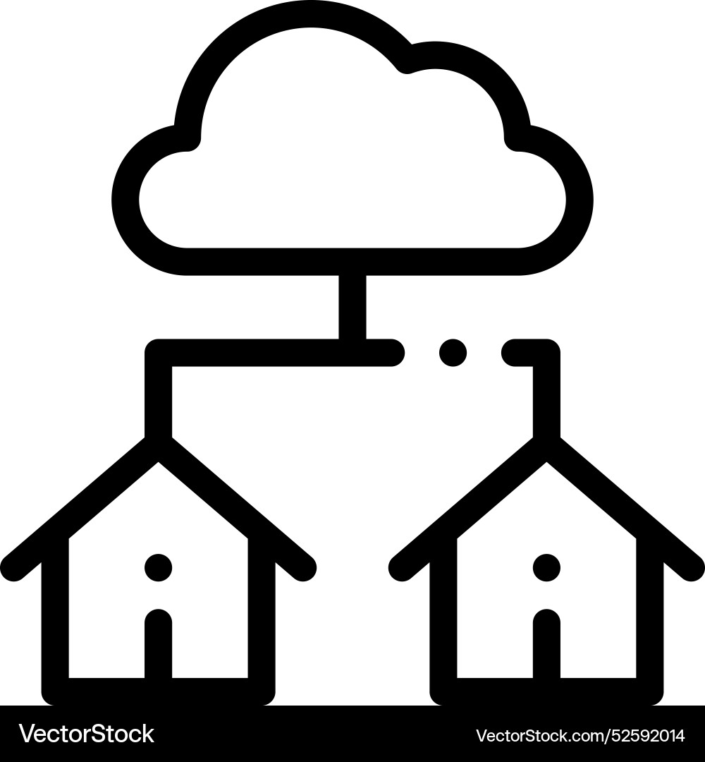Cloud icon thin linear style design isolated vector image