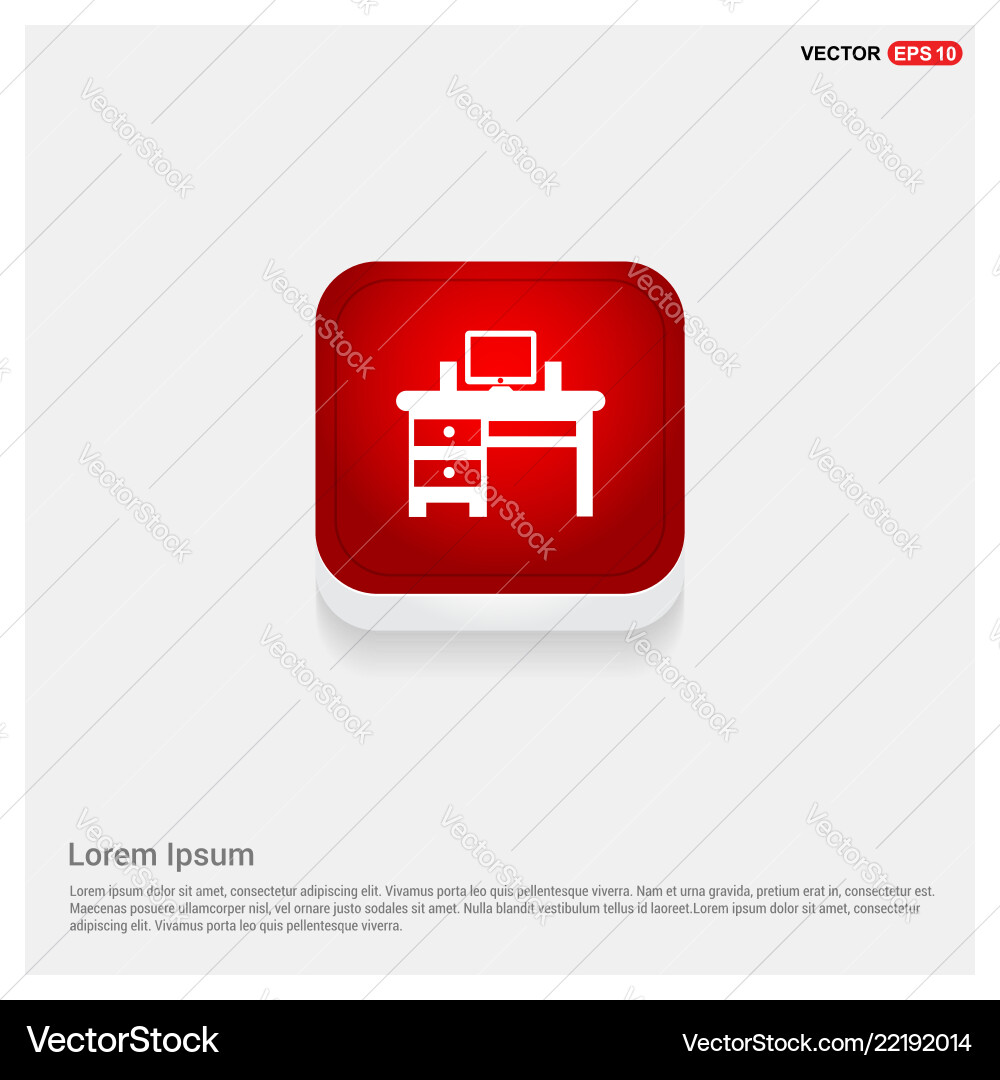 Computer table icon Vector Image