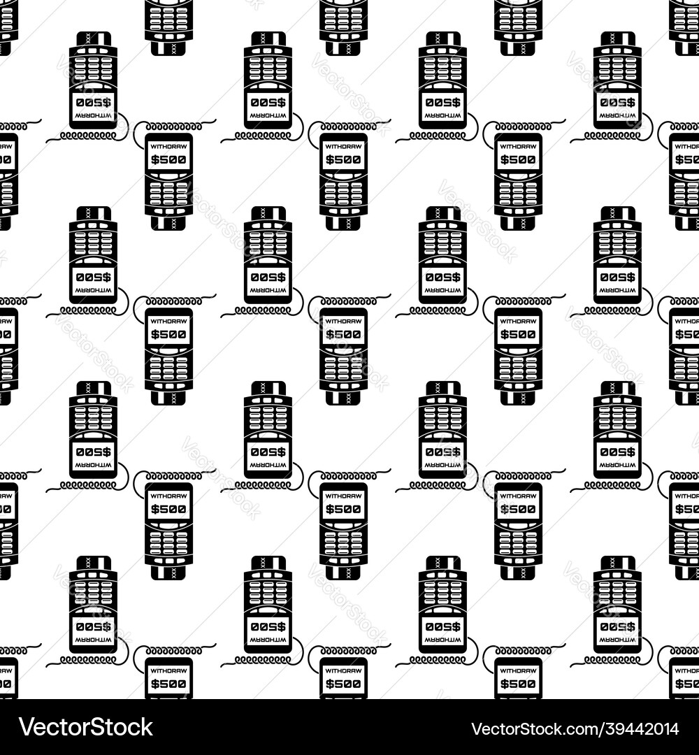 Credit card terminal withdraw pattern seamless Credit card terminal withdraw pattern seamless vector image