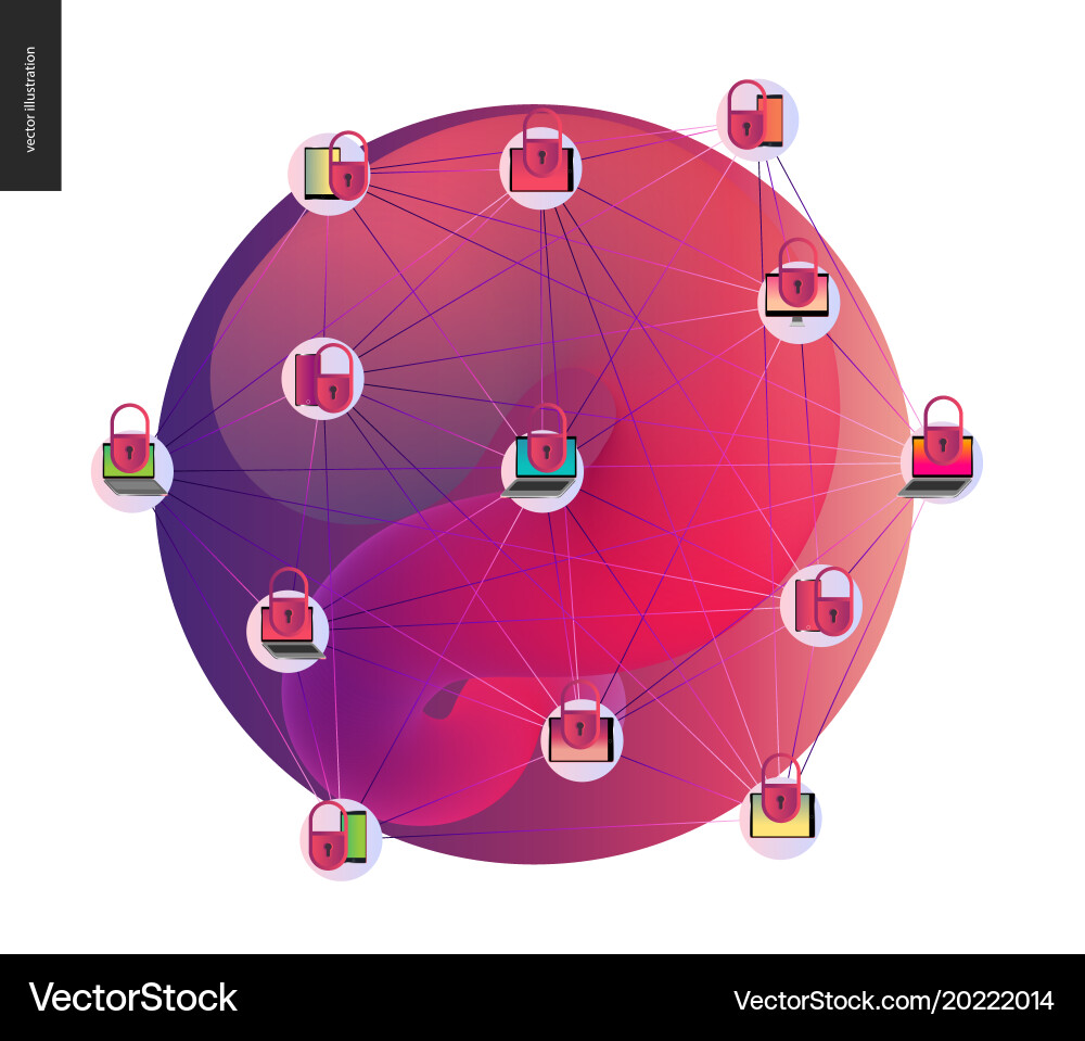 Cryptocurrency Blockchain Network Vector Image