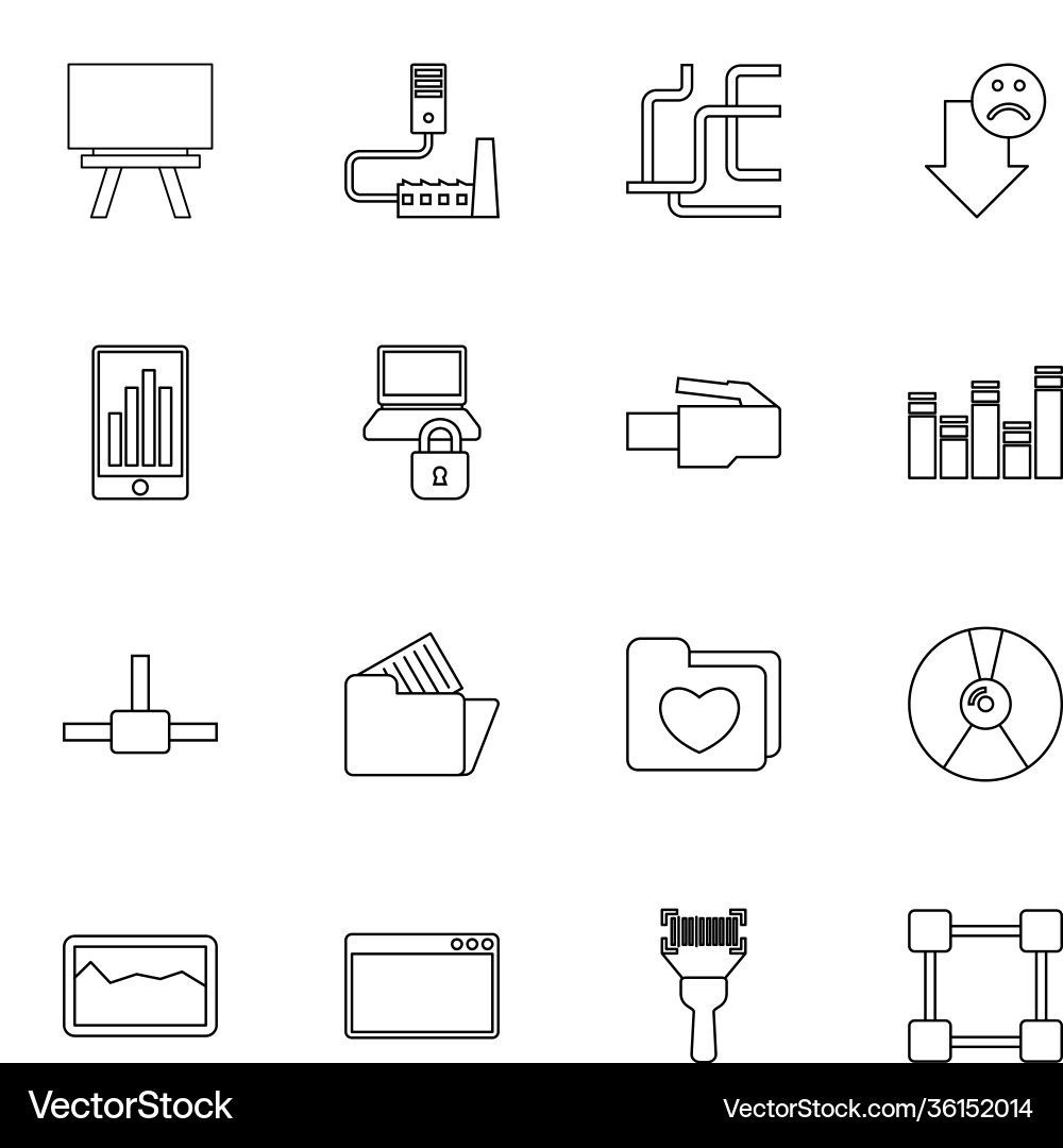 Data icons vector image