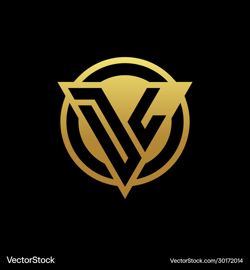 Dl logo monogram with triangle shape and circle Vector Image