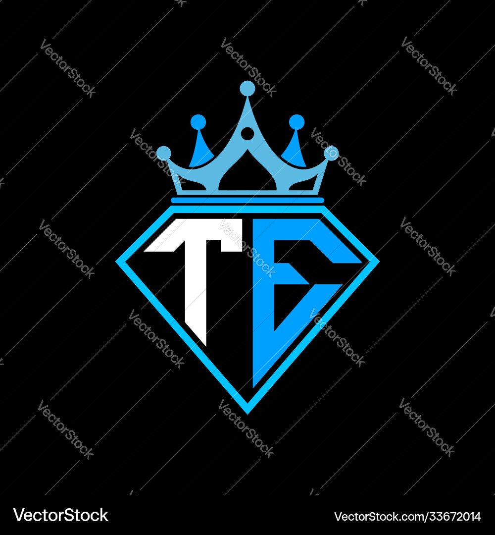 Elegant T Initial with Diamond and Crown Vector Image