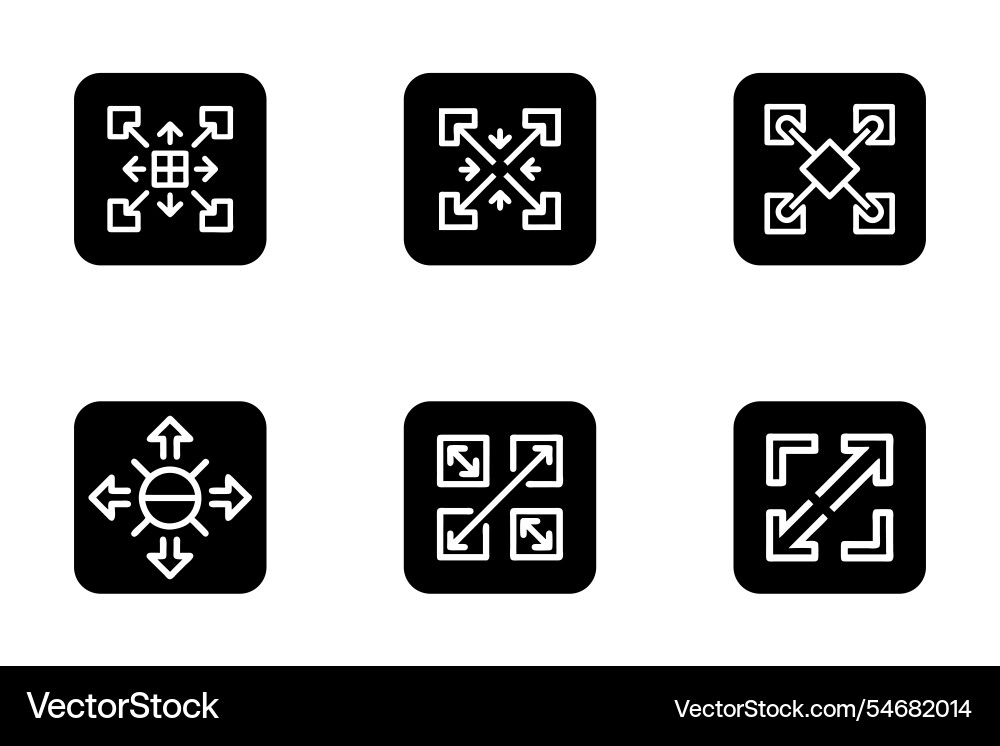 Expand icon bundle set in creative style Expand icon bundle set in creative style vector image