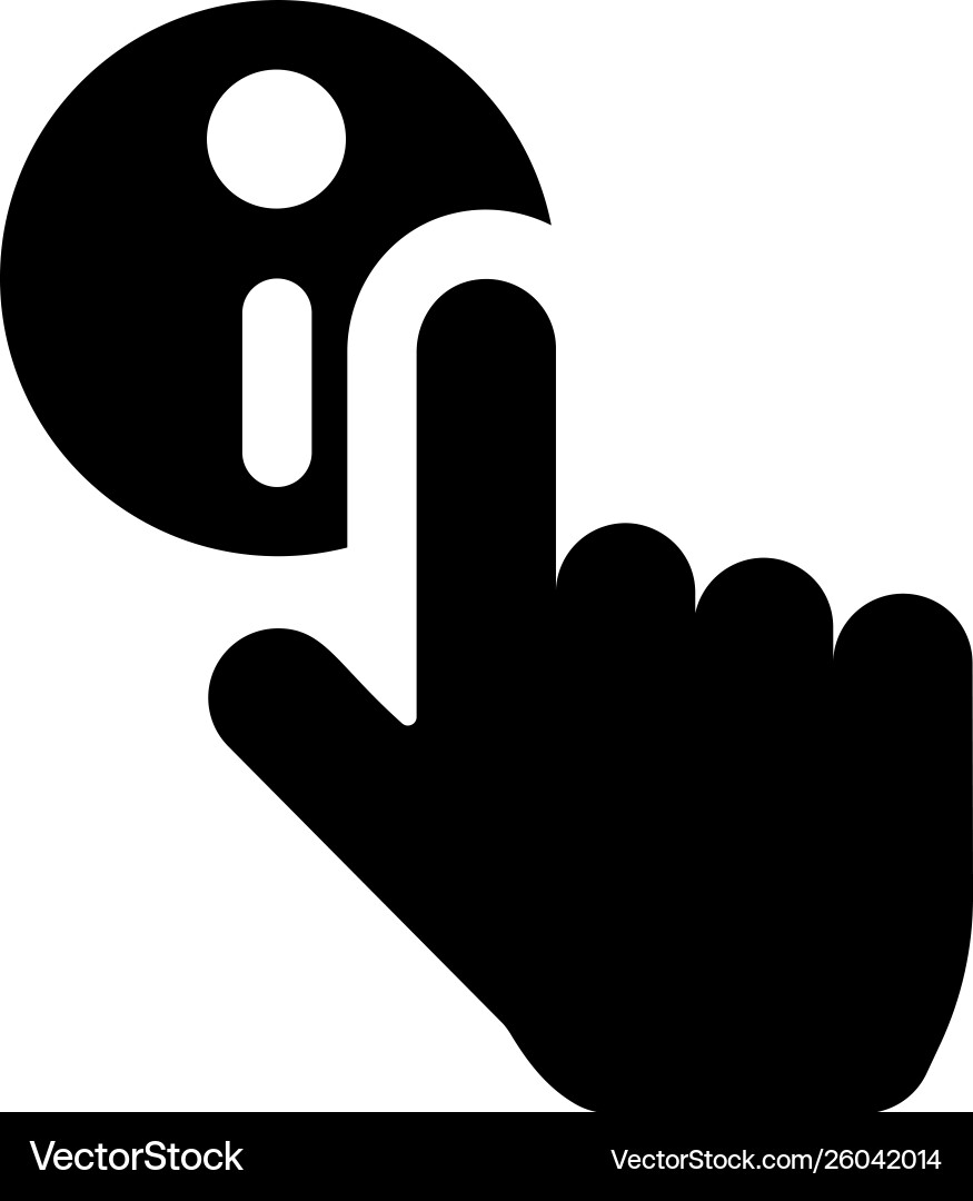 Finger information click vector image