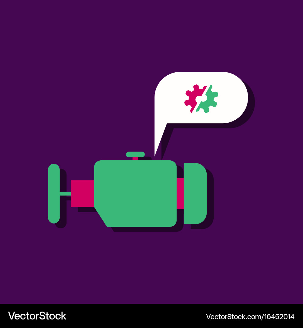 Flat icon design collection engine and broken vector image