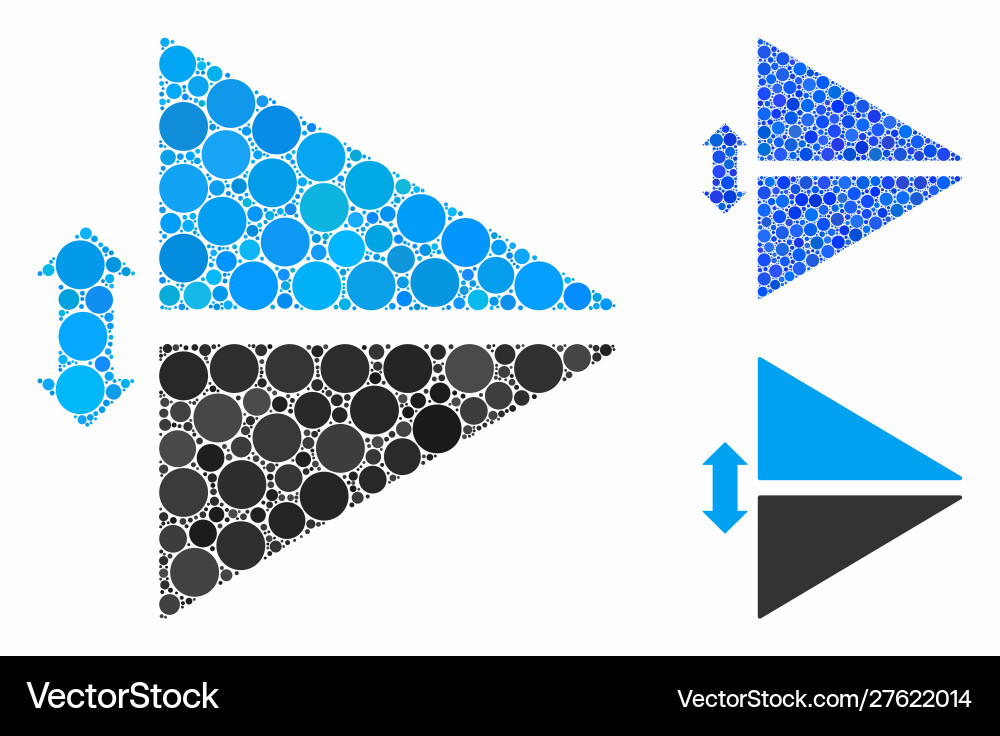 Flip vertically mosaic icon circle dots Flip vertically mosaic icon circle dots vector image