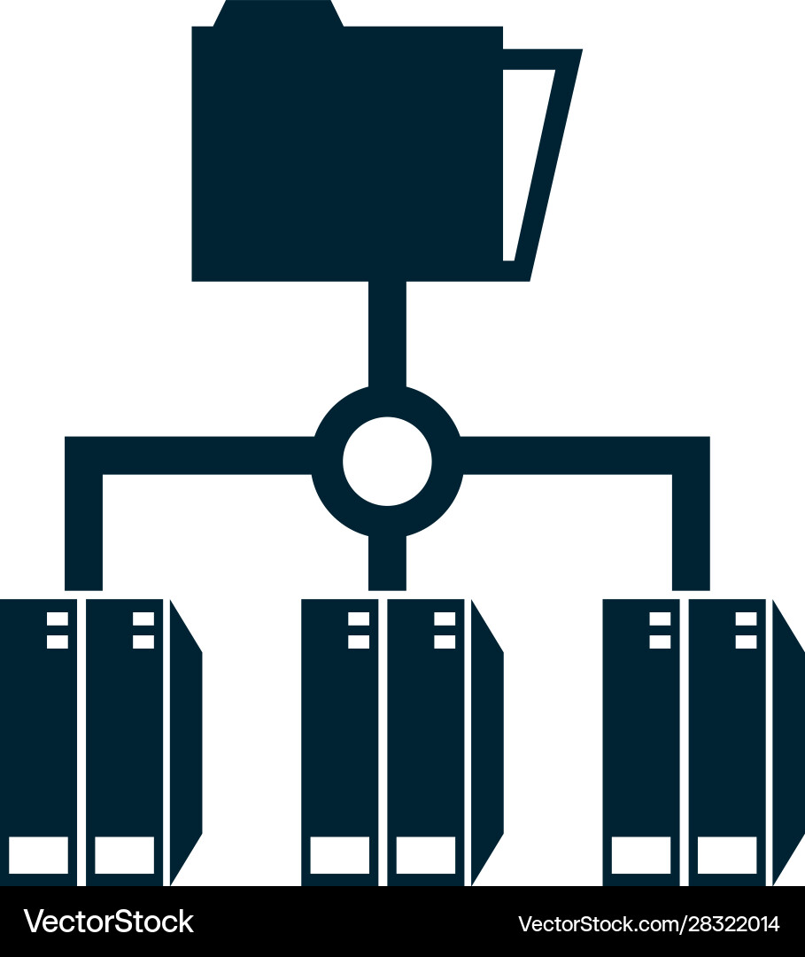 Folders files documents network icons vector image