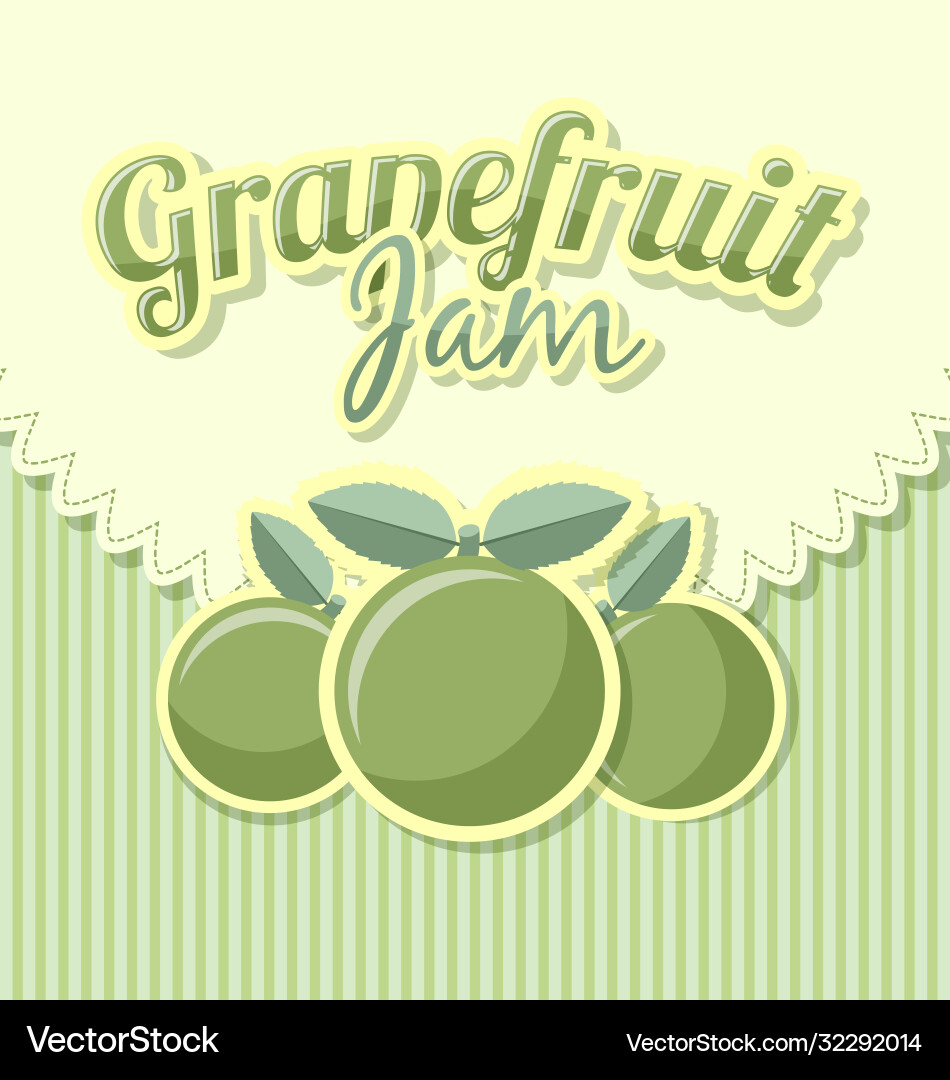 Grapefruit jam label in retro style on striped Grapefruit jam label in retro style on striped vector image