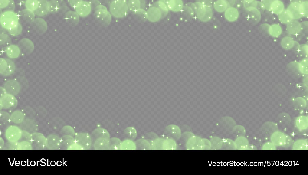 Green bokeh with stars and sparkles shiny overlay Green bokeh with stars and sparkles shiny overlay vector image