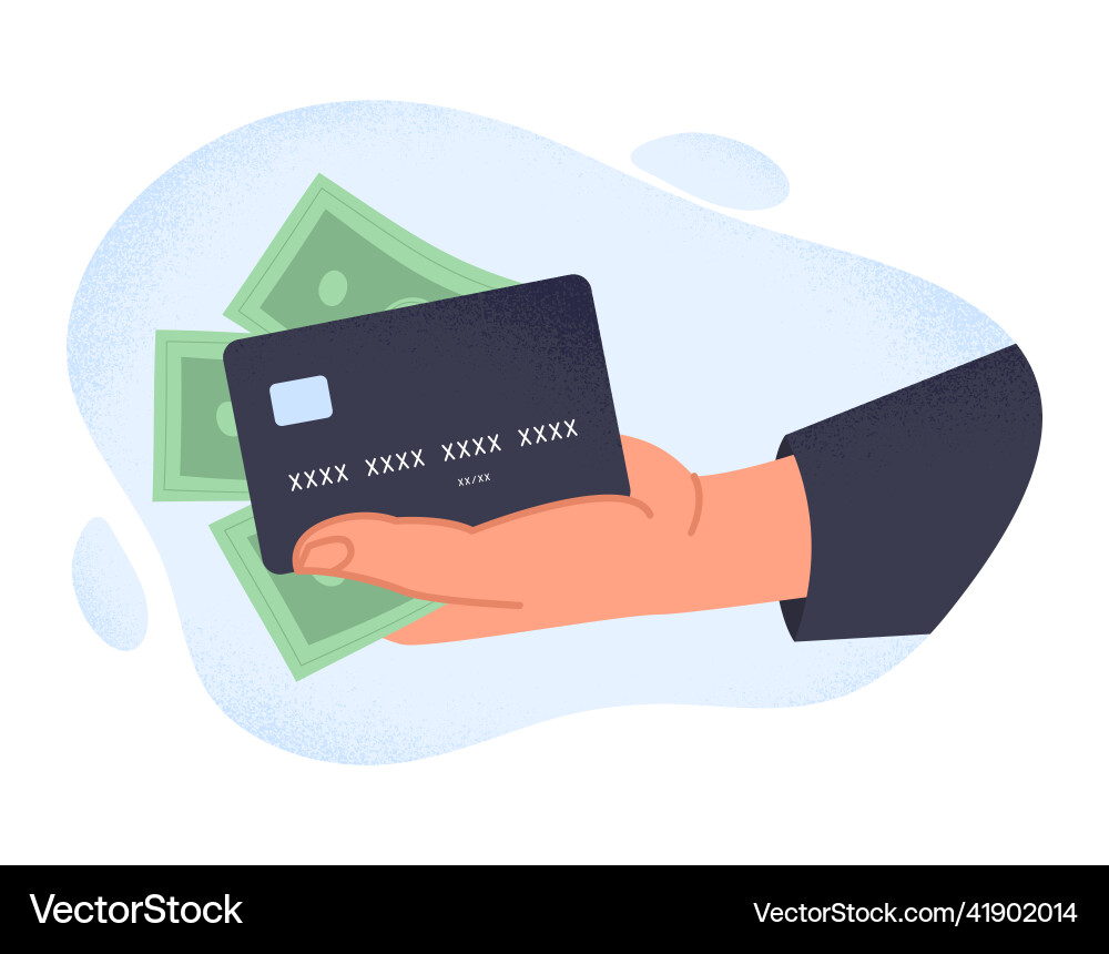 Hand holding plastic credit card concept Hand holding plastic credit card concept vector image
