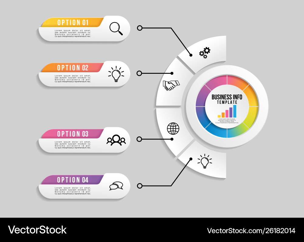 Infographic design template with options steps Infographic design template with options steps vector image