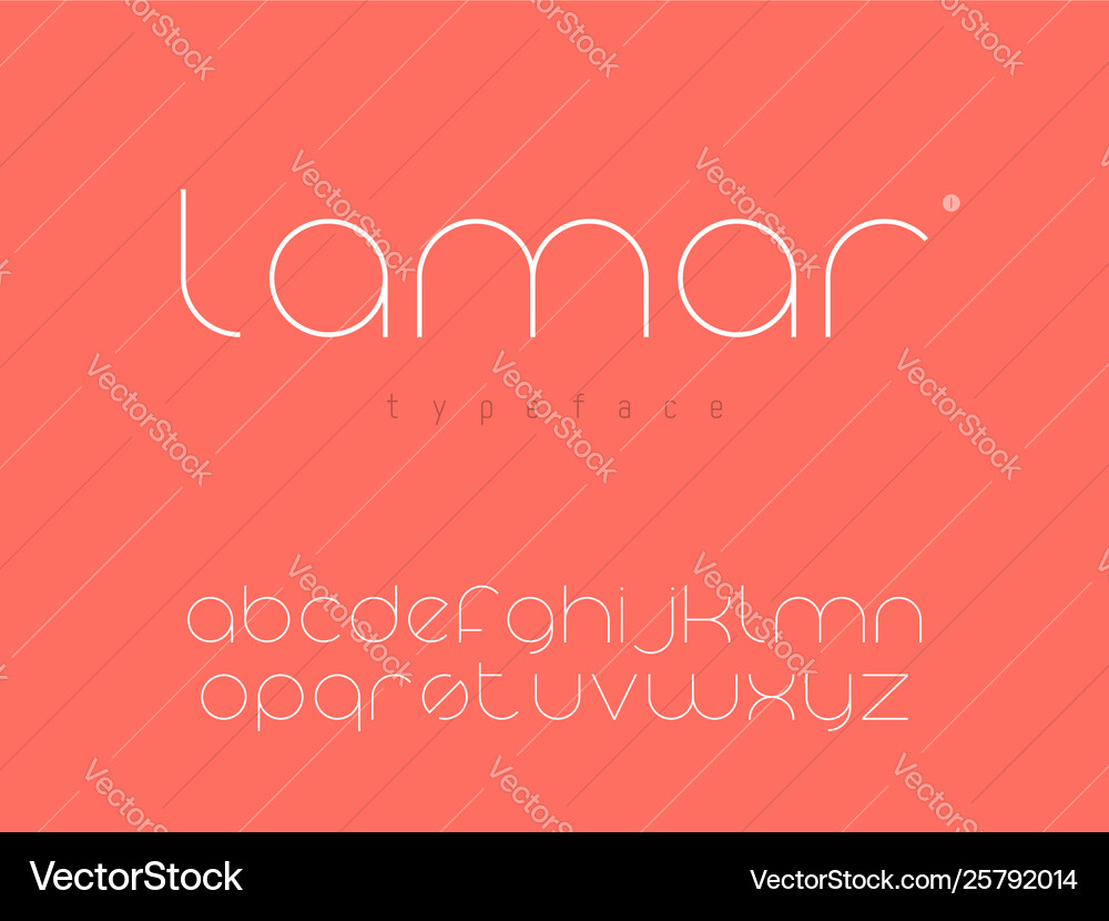 Latin Alphabet Line Font vector image