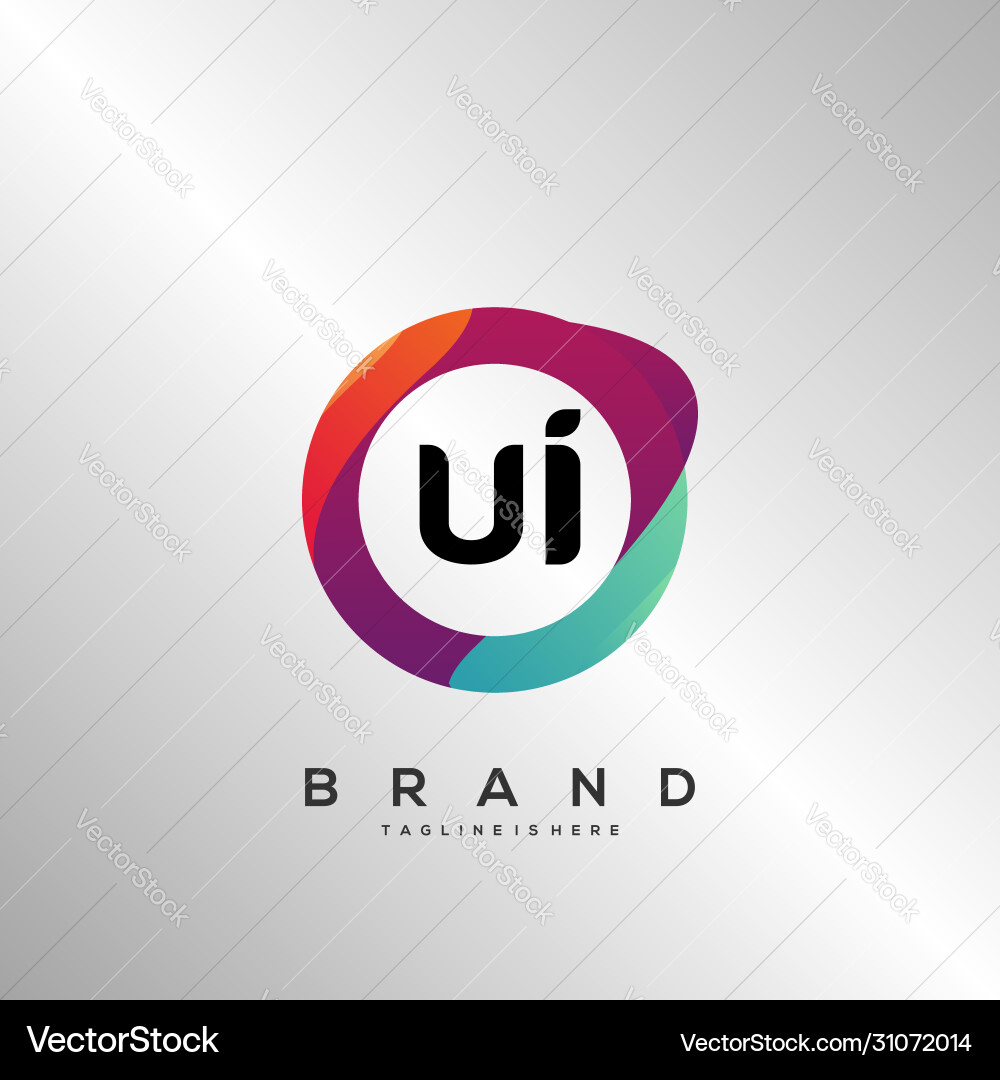 Letter ui gradient color logo design Vector Image