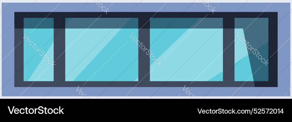 Long horizontal window showing modern building Long horizontal window showing modern building Vector Image